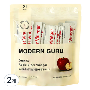 모던구루 유기농 애플사이다 비니거 21포, 315ml, 2개