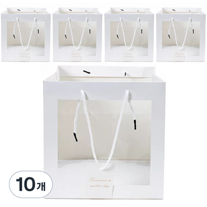 미화부장 크라프트 다용도 윈도우 선물 포장팩, 04 정사각형 화이트 소, 10개