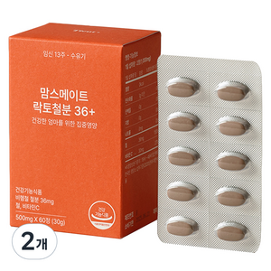 티읕 맘스메이트 락토 철분 36+ 30g, 60정, 2개