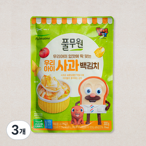 풀무원 우리아이 사과 백김치, 300g, 3개