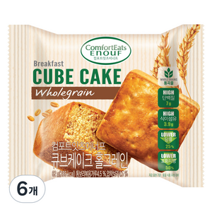 컴포트잇츠이너프 큐브케이크 홀그레인, 6개, 62g