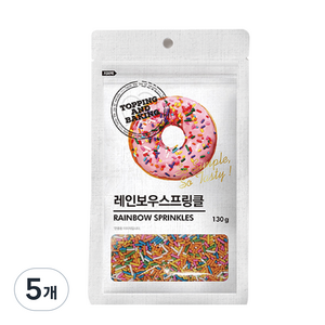 큐원 레인보우 스프링클, 130g, 5개