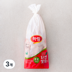 하림 무항생제 인증 자연실록 통닭 (냉장), 850g, 3개