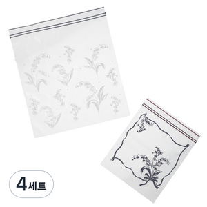 니토리 더블 지퍼백 다크그레이 M 15p + 라이트그레이 L 15p, 4세트