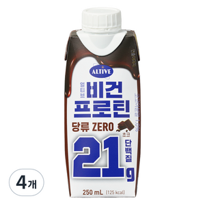 얼티브 비건 프로틴 초코, 250ml, 4개