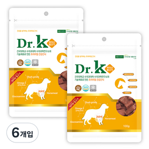 닥터케이 프리미엄 반려동물 간식, 제주도산 말고기, 100g, 6개