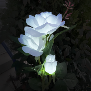 레나에너지 LED 태양광 식물 꽃 조화 정원등 조명 화이트 장미