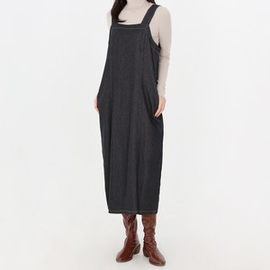 모이르벨라 루나 데님 스트랩 롱 원피스