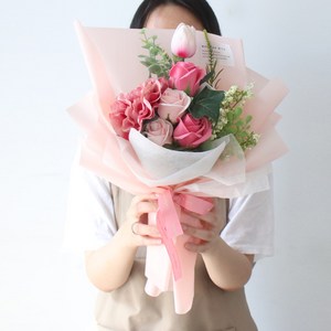 모리앤 카사블랑카 비누꽃 꽃다발 소, 핑크