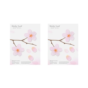 어프리 스티키리프 투명 벚꽃 반투명 점착메모지 L, 핑크, 80매입, 2개