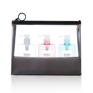 놀자리빙 무지 샴푸통 화장품용기 공병 100ml x 3종 + 지퍼백, 공병(투명 밝은색), 1개