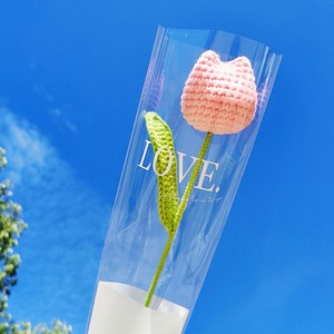 인테리어 기념일 니트 튤립 조화, 핑크