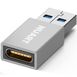 누아트 고출력 USB 3.0 to C타입 PD / QC 변환 OTG 젠더, 실버, 1개