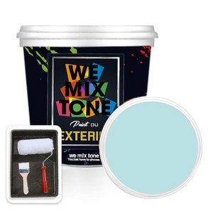 WEMIXTONE 외부용 EXTERIOR 페인트 3L + 붓 + 로울러 + 트레이 세트, WMT0415P01(페인트), 1개