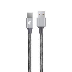 디씨네트워크 메탈 패브릭 USB C타입 고속 충전케이블, 그레이, 1.2m, 1개