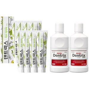 동국제약 덴트릭스 허브테라피 치약 130g x 8p + 가글 제로 260ml x 2p 세트, 1세트