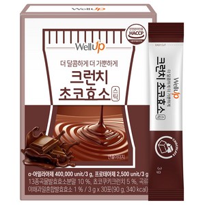 로엘 웰업 크런치 초코 발효 효소 스틱 30p, 90g, 1개