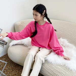 제니 여아용 오버핏 무지 맨투맨