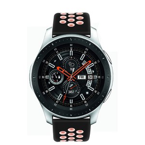 디지털빌리지 갤럭시워치3/워치4 / 액티브2 40mm / 41mm / 42mm / 44mm 펀치 리버스 실리콘 밴드 스트랩, 블랙핑크