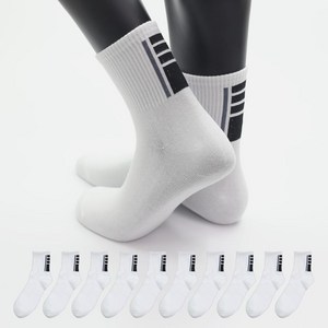 이지레그 남성용 롱런 중목 양말 10족 세트