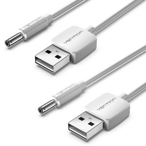 벤션 USB A-DC 3.5mm 충전케이블 CEX, 1m, 화이트, 2개