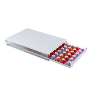 제이앤케이 캡슐보관함 철제서랍형 60구, 화이트, 1개