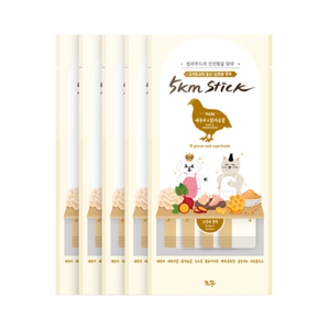 조공 오키로스틱 반려동물 파우치 간식 4p, 혼합맛(골드 메추리/닭가슴살), 56g, 5개