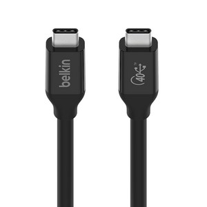 벨킨 USB 4 C타입 PD 100W 40Gbps 초고속 케이블 INZ001bt0.8MBK, 0.8m, 블랙, 1개