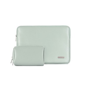 마카롱 파스텔 컬러 가죽 패드 노트북 파우치 세트, 민트