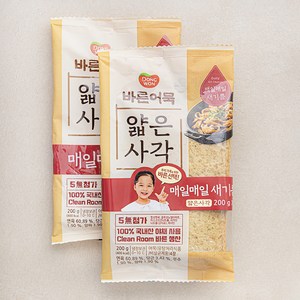 바른어묵 얇은 사각 어묵, 200g, 2개