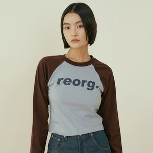 리올그 여성용 FEL REORG 로고 레글런 슬리브 티셔츠