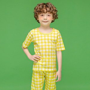 캔디베이비 남아용 체크 7부 실내 상하복