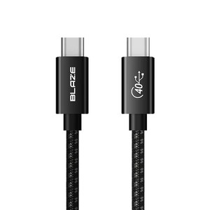 블레이즈 USB4 40Gbps GEN3 100W 8K 동축 Coaxial 썬더볼트3 4 패브릭 케이블, 2m, 블랙, 1개