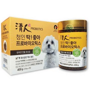 청인 강아지 딱좋아 영양제 2p, 장건강/유산균, 400g, 1개