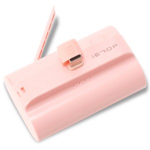 이탑 고속충전 미니 도킹 보조배터리 10000mAh C타입, HYE-W2302-10000, 핑크