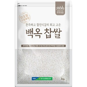 용두농협 가치지은 국내산 백옥 찹쌀, 3kg, 1개