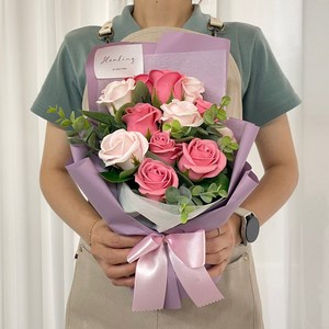 러블리팜 조화 에나벨 꽃다발, 믹스핑크