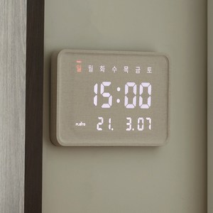 플라이토 우드 루이스 인테리어 LED 벽시계 36cm, 크림