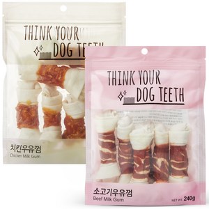 Think you dog teeth 치킨 6p + 소고기 6p 세트, 1세트, 치킨, 소고기, 480g