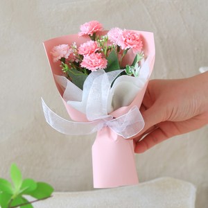 납골당 성묘 미니 조화꽃다발, 카네이션핑크, 1개