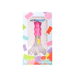 모지파워 GUMMY BEAR 멀티 케이블, 핑크, 1개