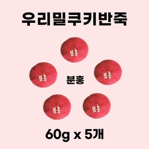 우리밀 쿠키반죽 분홍 300g(60g x 5개) ) 리얼재료 우유버터 쿠키만들기 아이간식, 60g, 5개