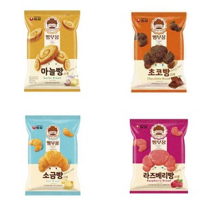 올따옴 농심 빵부장 스낵 4종 (초코빵2+소금빵2+마늘빵2+라즈베리빵2), 8개, 55mg