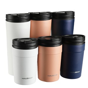 HAUSHO 500ml/17oz 보온 물컵 화이트핑크 짙은 남색의 세가지컬러 가정용 휴대용 물컵 아웃도어 커피잔 보온 컵, 짙은 남색의 HH21009VK, 1개