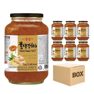 꽃샘 꿀 생강차S 2kg 1박스 (6개) / 전통차 과일청 액상차 홈카페 에이드, 1개입, 6개