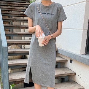 데일리 옆트임 원피스 편안한 외출복 부드럽게 착용가능한 원피스 예쁜 그레이원피스 예쁜 블랙옆트임 원피스 프리사이즈원피스 무릎깊이 원피스