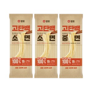 샘표 고단백 소면 400g 2봉 + 고단백 중면 400 1봉, 1개