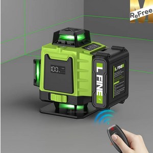 리프리마켓 레벨기 선명한 그린 4D 12/16라인 충전식 수직 수평기 리모컨, 16 Lines