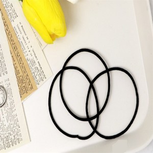 붐마켓 무지 무팁 검정 끈 머리 끼임 방지 기본 머리끈 매듭없는끈