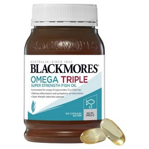 뉴질랜드 블랙모어스 Blackmoes Omega Tiple 오메가 트리플 농축 피쉬오일, 상세설명참조, 1개, 150정